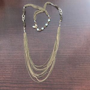 Bohemian multi strand chain necklace 26” length